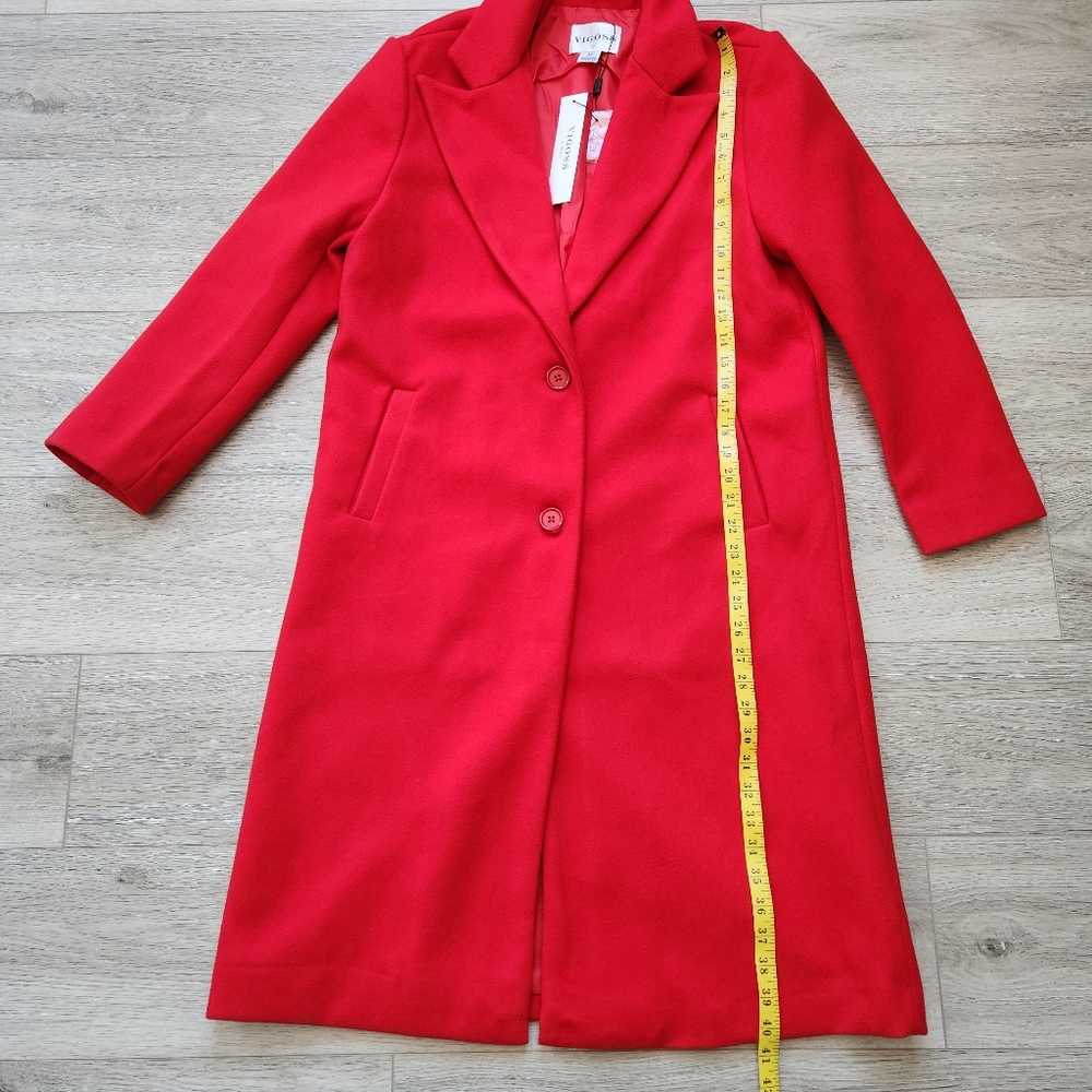 Vigoss Red Peacoat Jacket Women's Medium Nwt - Picture 11 of 12